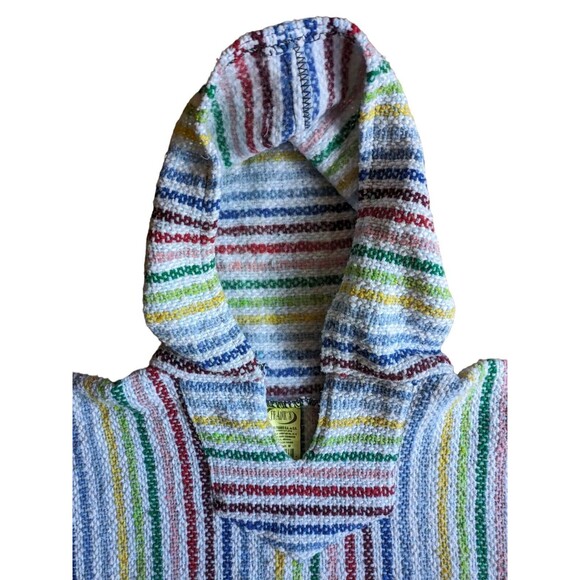 Textiles Frank's Adult Medium Baja Hoodie Made In Mexico Colorful Rainbow Woven - Picture 5 of 7